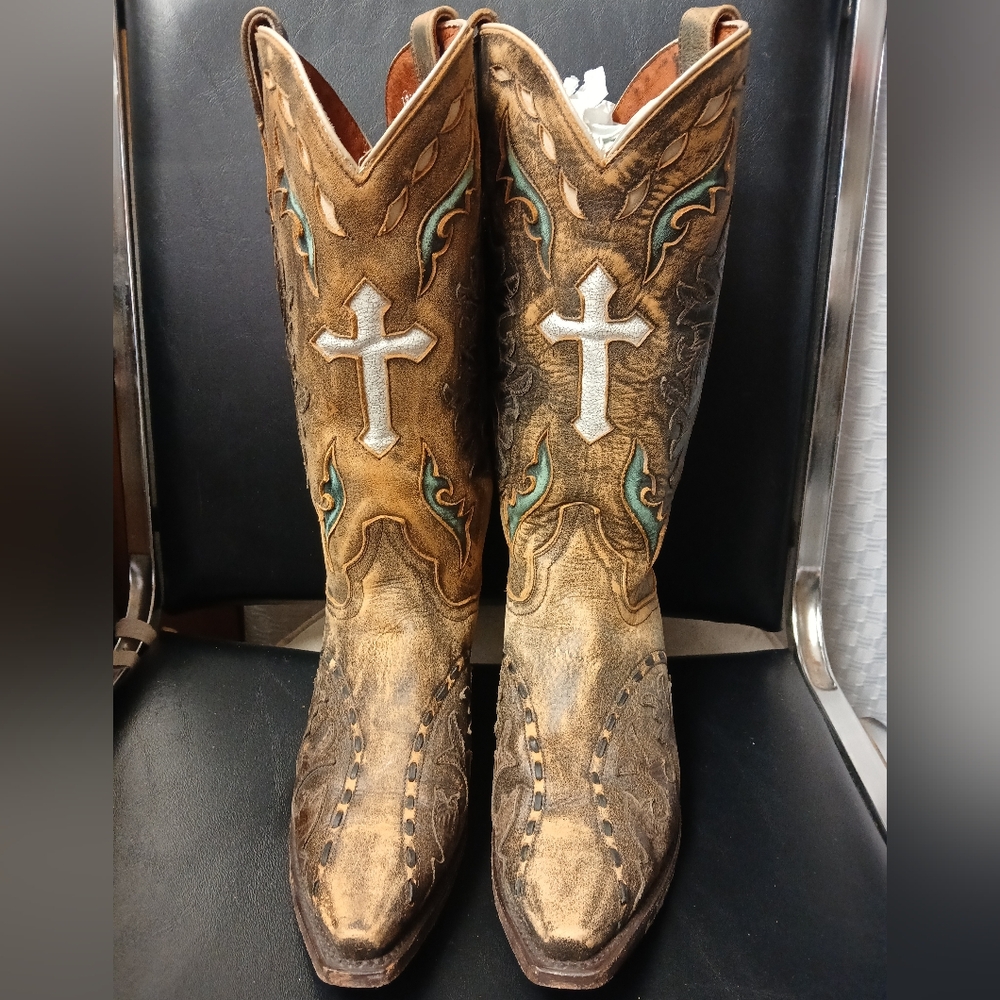 Dan Post Brown Leather Cowboy Boots